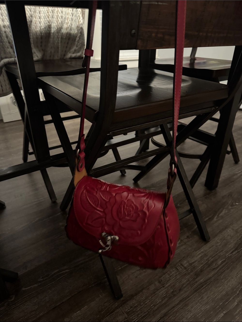 Patricia Nash Embossed Floral Crossbody Bag in Red